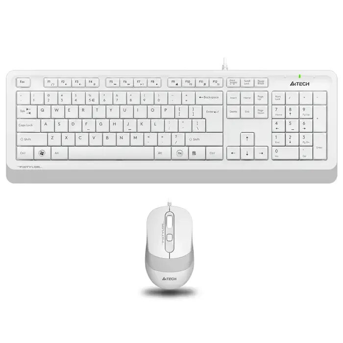 A4 TECH F1010 Kablolu USB Q Trk Beyaz Klavye - Mouse Set